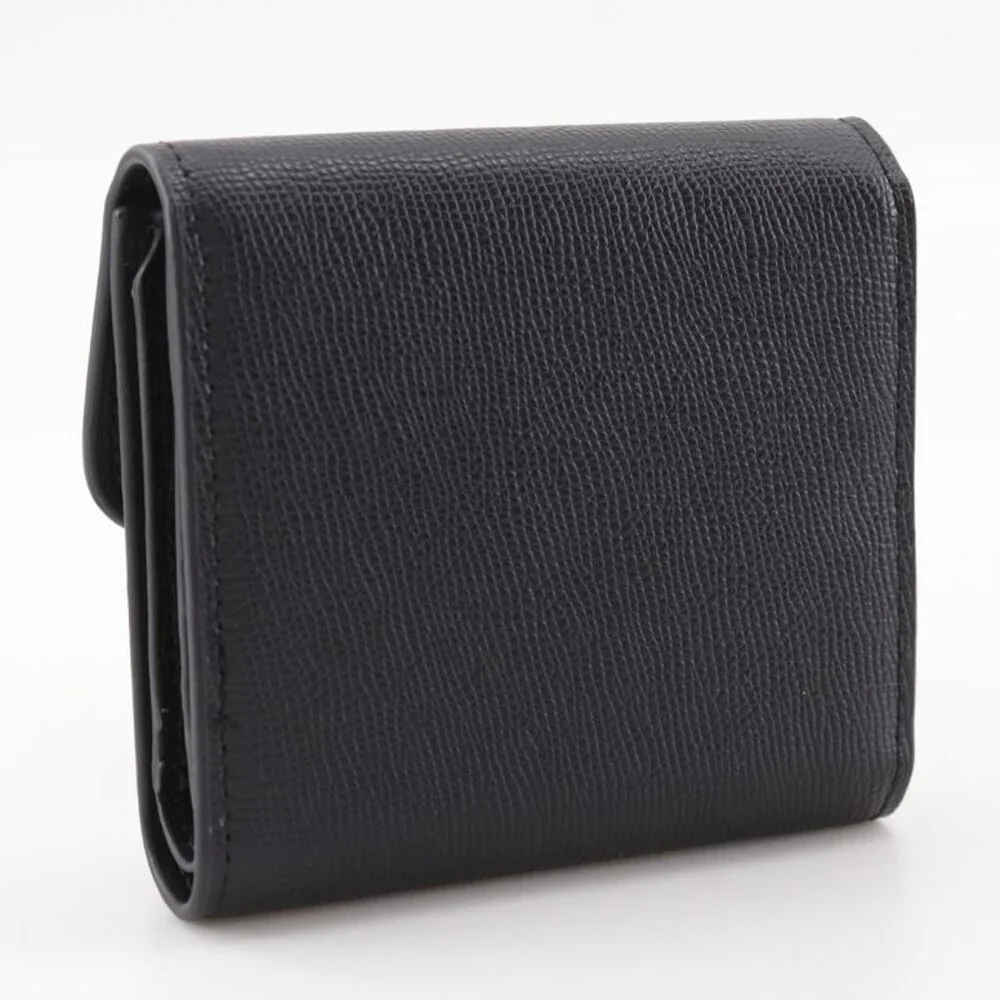Dior Compact Wallet Calf Black Trifold Wallet